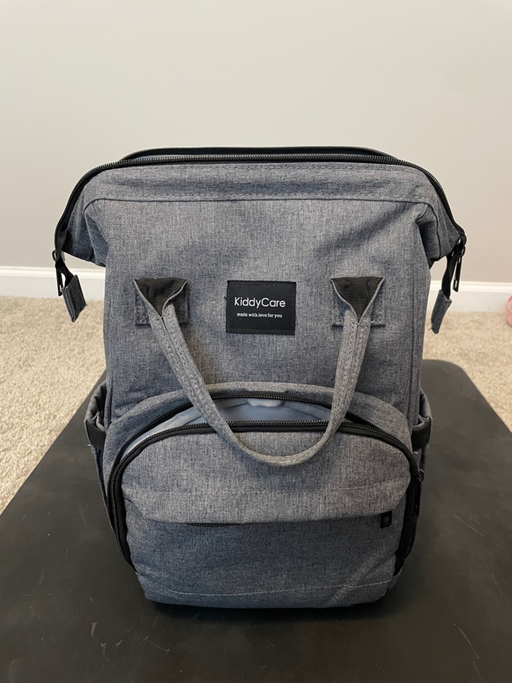 Gray Backpack Diaper Bag